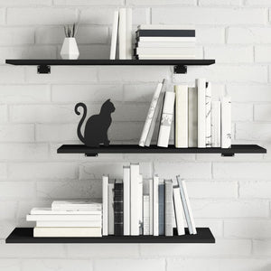 Bücherregal Bretter Schwarz 80x30 cm, 4er Set