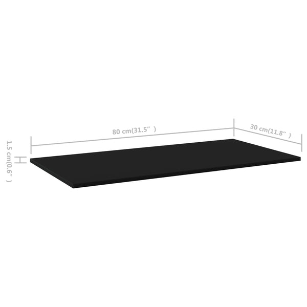 Bücherregal Bretter Schwarz 80x30cm, 8er Set