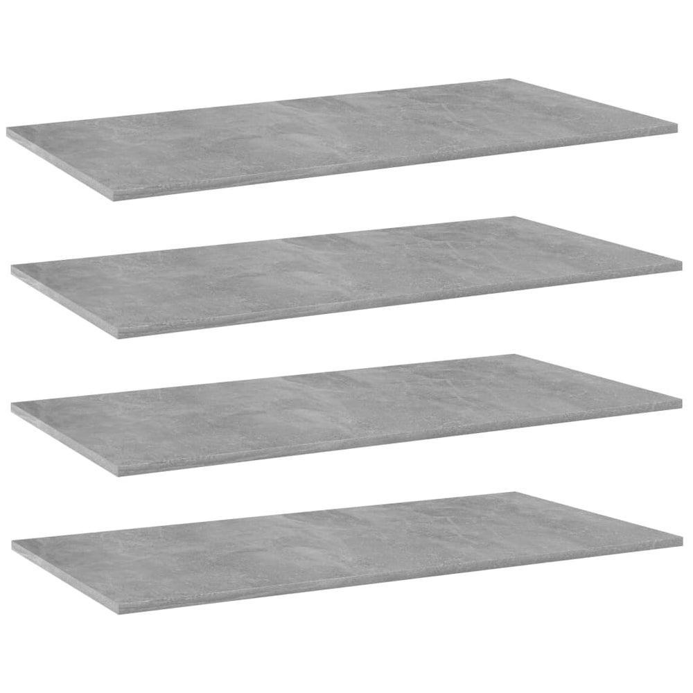 Betongraue Bücherregal Bretter, 4er-Set