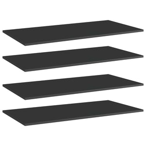 Bücherregal Bretter Hochglanz Schwarz 4er-Set