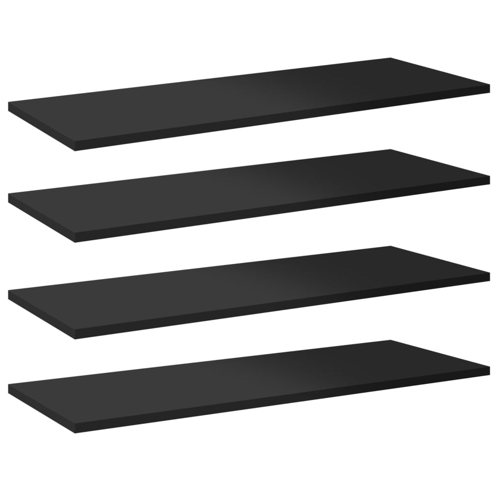 Regalbretter, Hochglanz Schwarz, 80x30 cm, 8er-Set