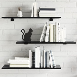 Regalbretter, Hochglanz Schwarz, 80x30 cm, 8er-Set