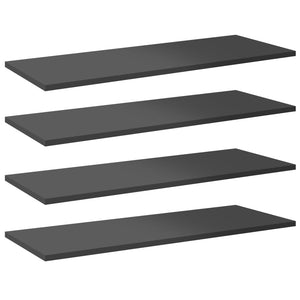 Bücherregal Bretter Hochglanz Grau 80x30 cm, 4er-Set