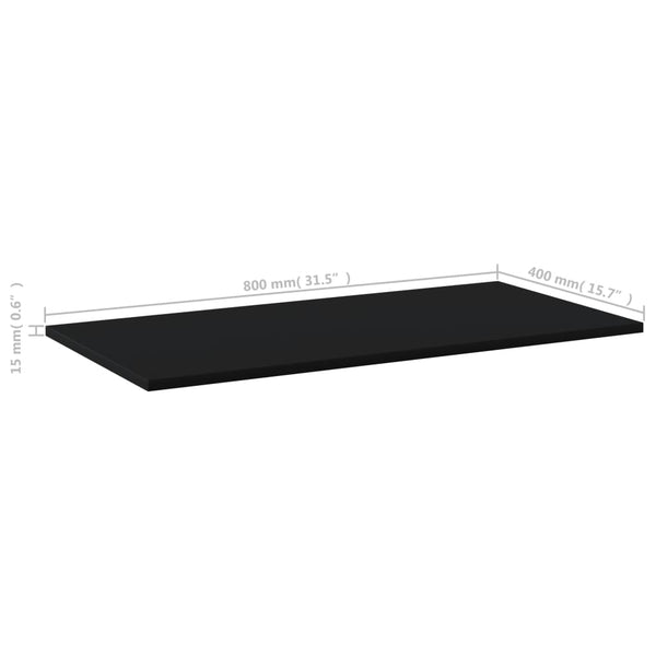 Schwarze Bücherregal Bretter, 80x40 cm, 8er-Set