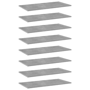 Betongraue Bücherregal-Bretter, 80 cm, 8er-Set