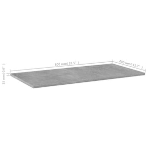 Betongraue Bücherregal-Bretter, 80 cm, 8er-Set