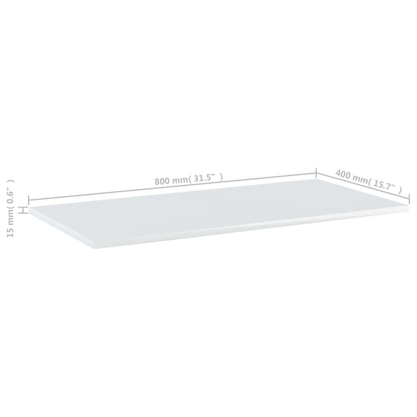 Hochglanz Bücherregal Bretter, 80x40 cm, 4er Set