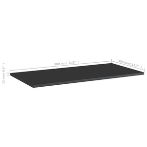 Regalbretter Schwarz Hochglanz 80x40 cm, 4er-Set
