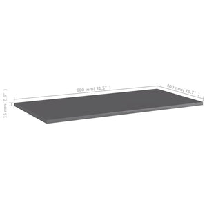 Bücherregal Bretter Grau Hochglanz 80x40cm, 8er Set