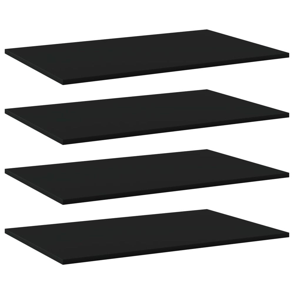 Bücherregal Bretter Schwarz 80x50 cm, 4er Set