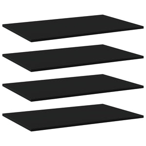 Bücherregal Bretter Schwarz 80x50 cm, 4er Set