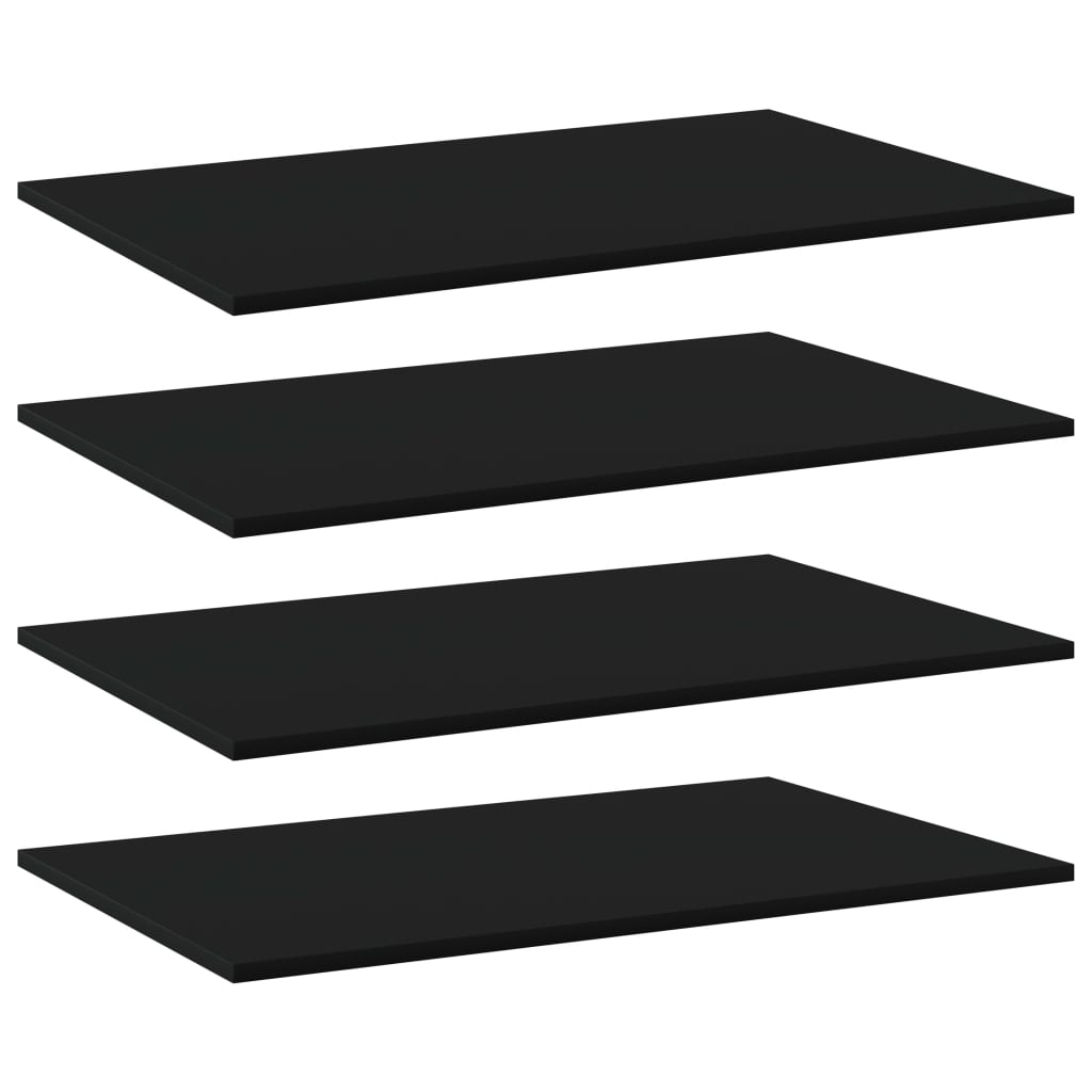Bücherregal Bretter Schwarz 80x50 cm, 4er Set