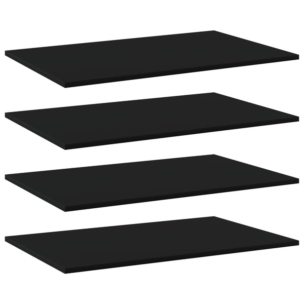 Bücherregal Bretter Schwarz 80x50 cm, 4er Set