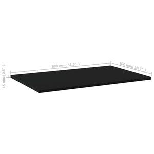 Bücherregal Bretter Schwarz 80x50 cm, 4er Set