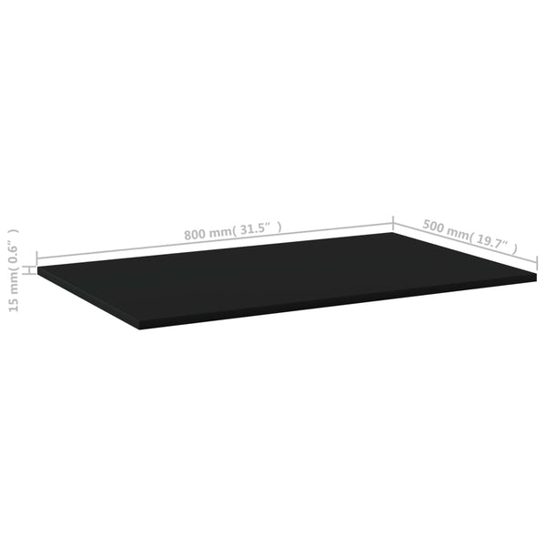 Bücherregal Bretter Schwarz 80x50 cm, 4er Set