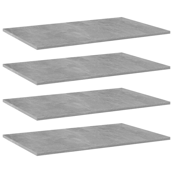 Betongraue Bücherregal Bretter 80x50 cm, 4er-Set