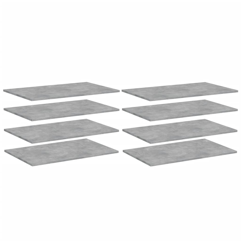 Betongraue Bücherregal-Bretter, 8er-Set