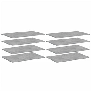 Betongraue Bücherregal-Bretter, 8er-Set