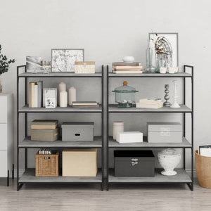Betongraue Bücherregal-Bretter, 8er-Set