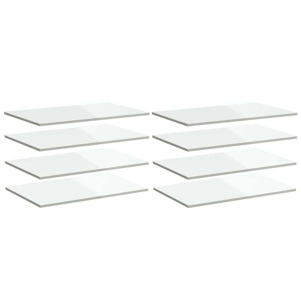 Regalbretter Hochglanz Weiß 80x50 cm, 8er Set