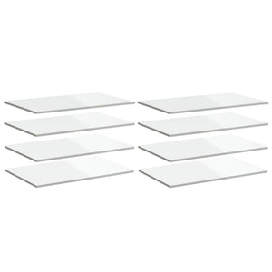 Regalbretter Hochglanz Weiß 80x50 cm, 8er Set
