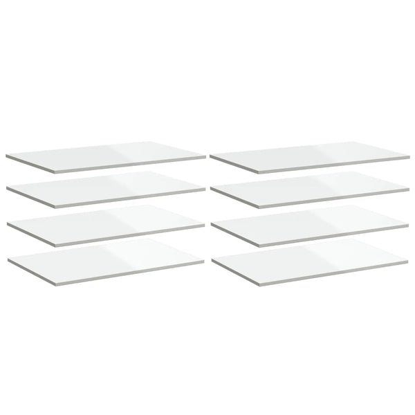 Regalbretter Hochglanz Weiß 80x50 cm, 8er Set