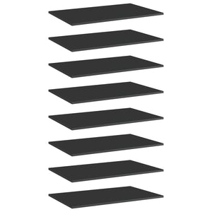 Regalbretter Schwarz Hochglanz 80x50cm, 8er-Set