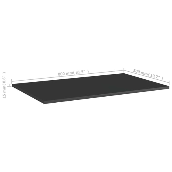 Regalbretter Schwarz Hochglanz 80x50cm, 8er-Set