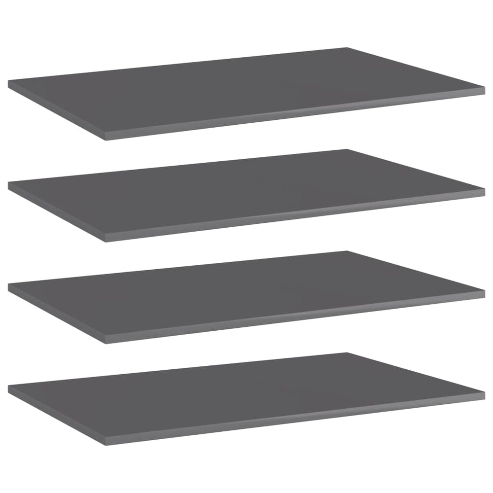 Bücherregal Bretter Hochglanz Grau 4er-Set