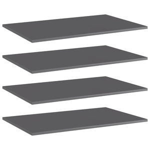 Bücherregal Bretter Hochglanz Grau 4er-Set