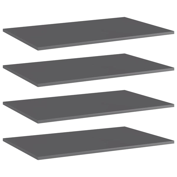Bücherregal Bretter Hochglanz Grau 4er-Set