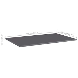 Bücherregal Bretter Hochglanz Grau 4er-Set