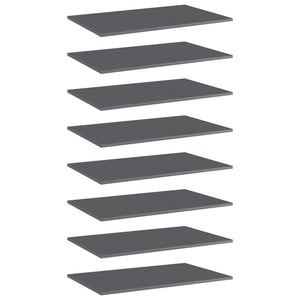 Bücherregal Bretter Hochglanz Grau 80x50cm, 8er Set