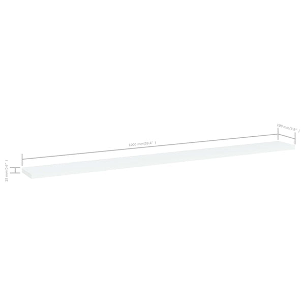 Weiße Bücherregal Bretter, 100 cm, 8er-Set