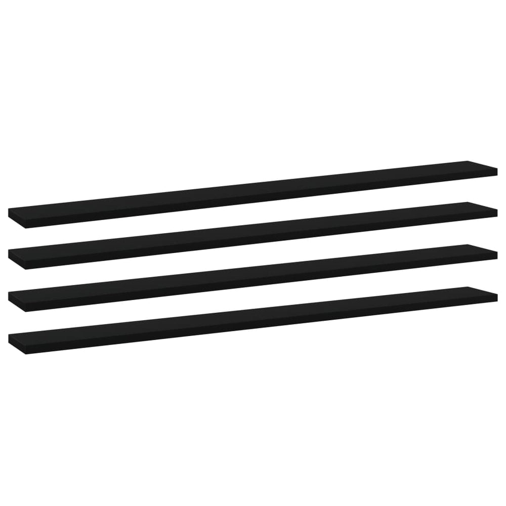 Schwarze Bücherregal Bretter, 4er Set