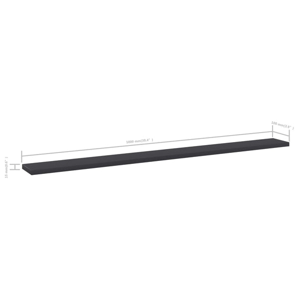 Bücherregal Bretter Grau, 4er Set