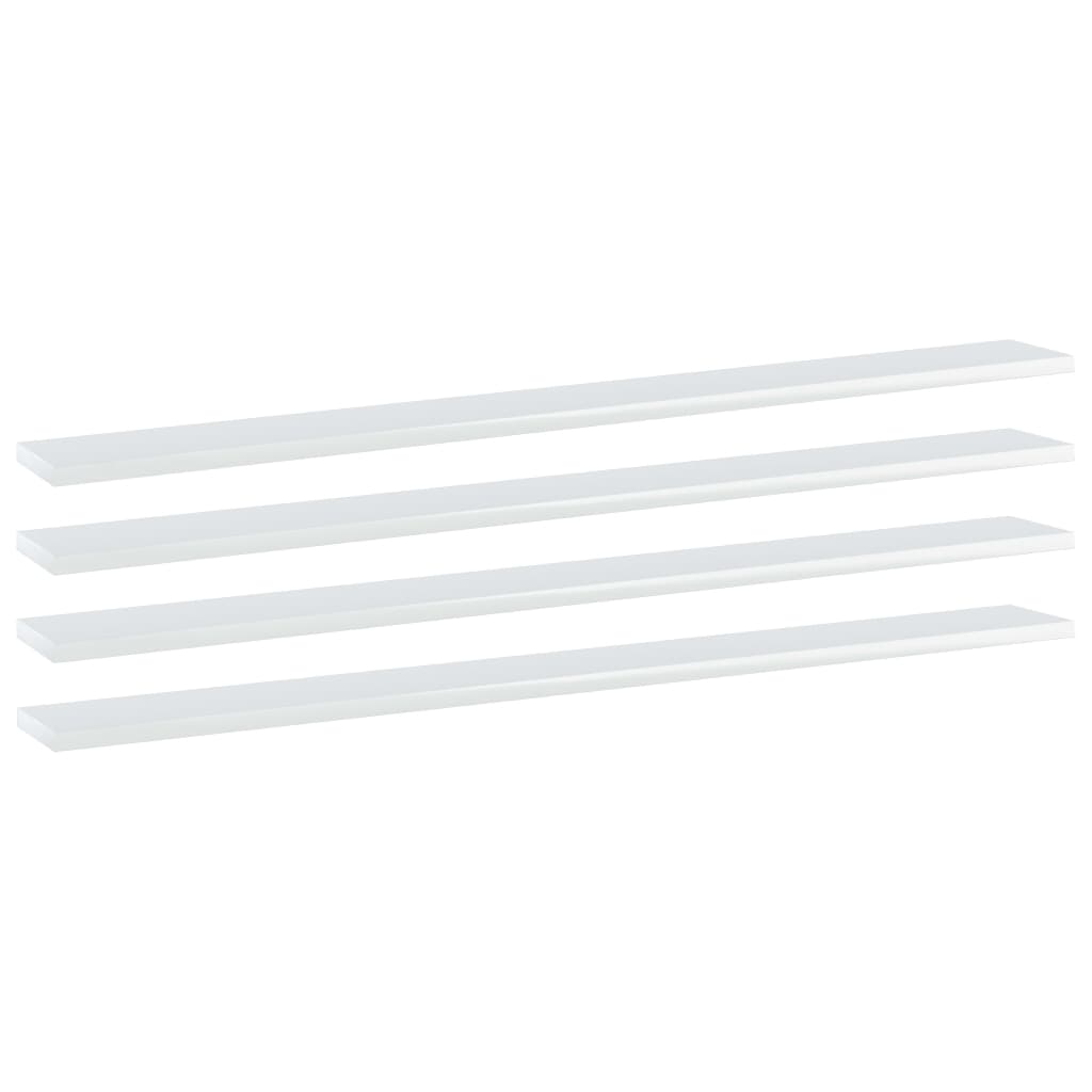 Regalbretter Hochglanz Weiß 100x10 cm, 4er Set