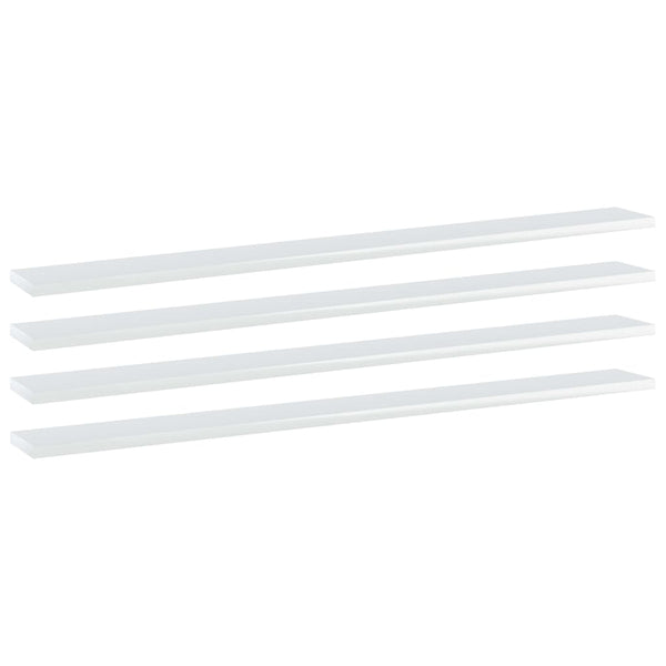 Regalbretter Hochglanz Weiß 100x10 cm, 4er Set