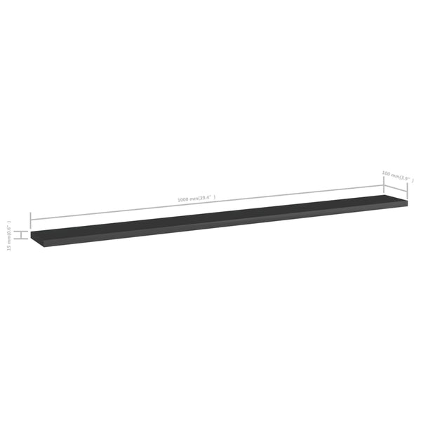 Hochglanz Schwarz Bücherregal-Bretter, 4er Set