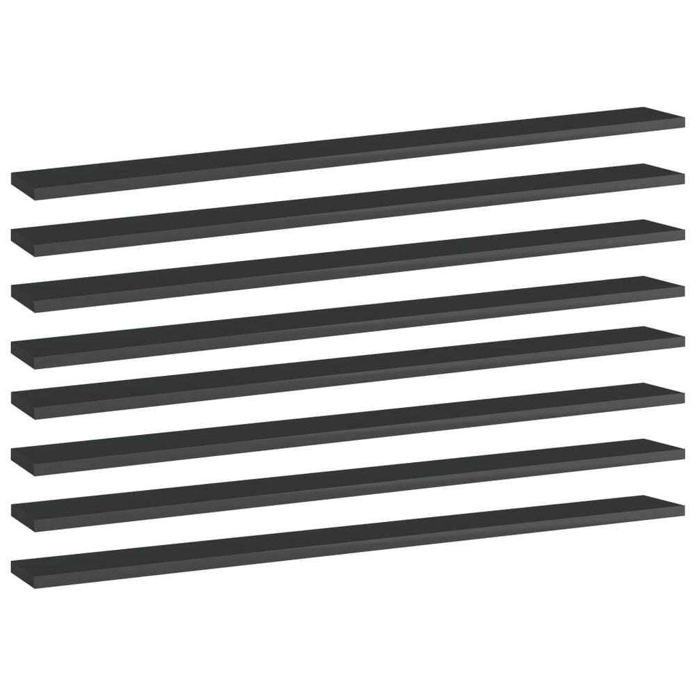 Hochglanz Schwarz Bücherregal Bretter, 8er Set