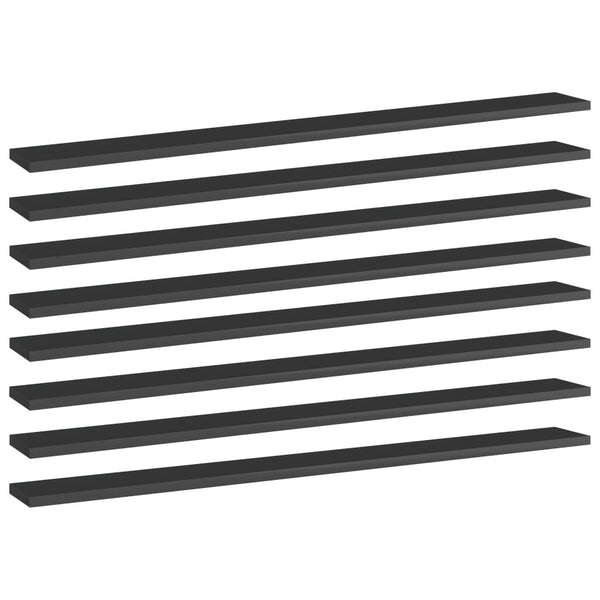 Hochglanz Schwarz Bücherregal Bretter, 8er Set
