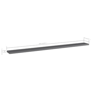 Bücherregal Bretter Grau Hochglanz 4er-Set