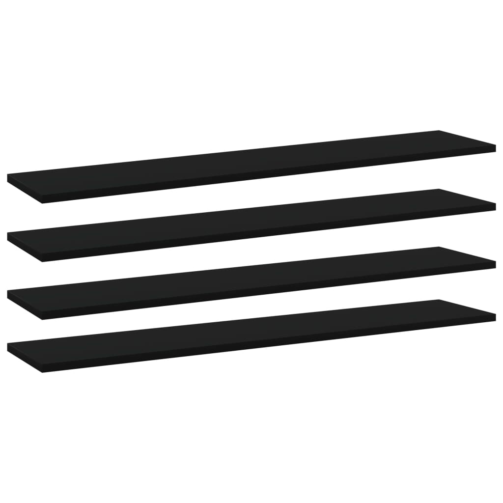 Schwarz Bücherregal Bretter 100 cm, 4er-Set
