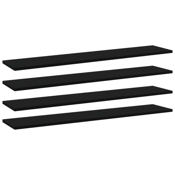 Schwarz Bücherregal Bretter 100 cm, 4er-Set