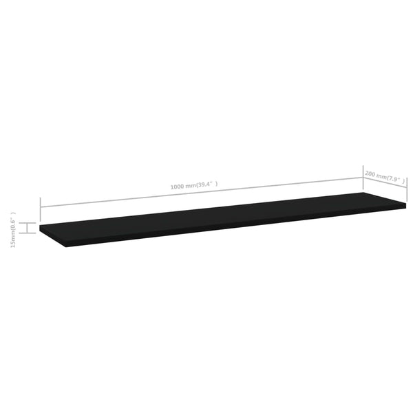 Schwarz Bücherregal Bretter 100 cm, 4er-Set