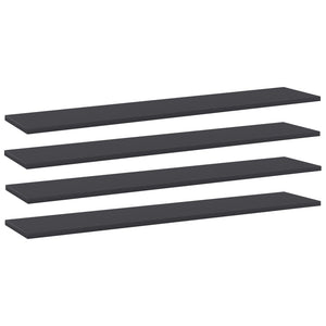 Bücherregal Bretter Grau 100x20 cm, 4er Set