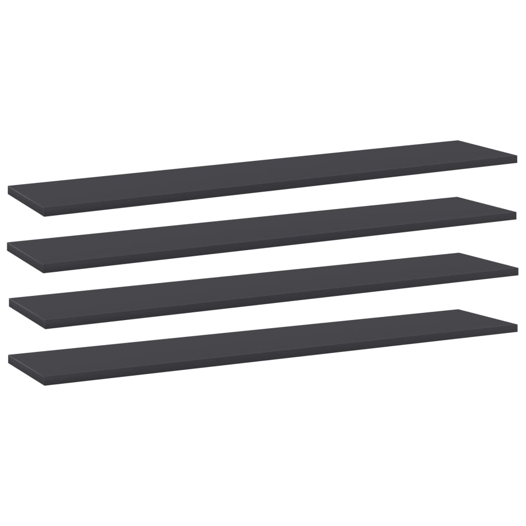 Bücherregal Bretter Grau 100x20 cm, 4er Set