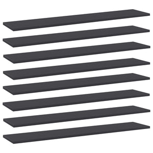 Bücherregal Bretter Grau, 8er Set