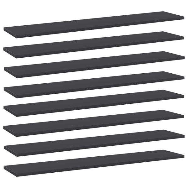 Bücherregal Bretter Grau, 8er Set