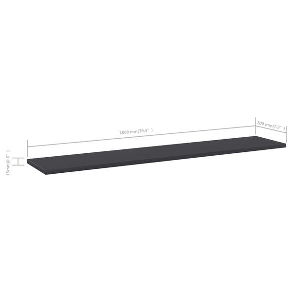 Bücherregal Bretter Grau, 8er Set